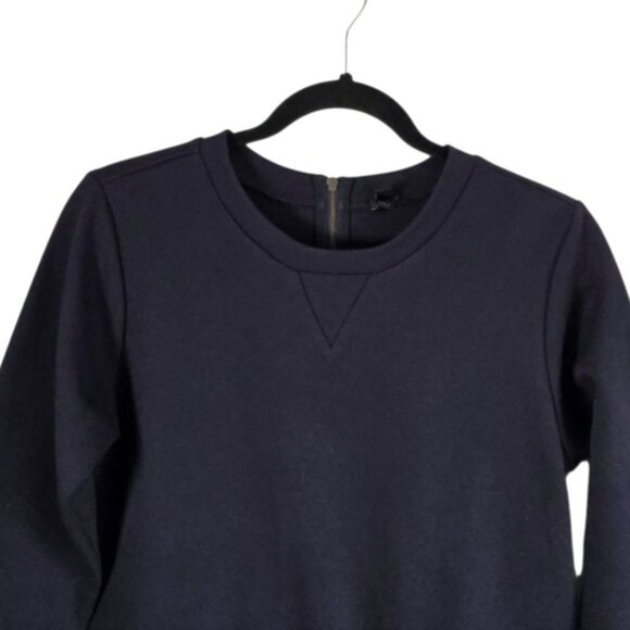J.Crew Navy Sweatshirt with Black Fringe Hem Sz XS - Picture 4 of 10